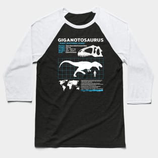 Giganotosaurus Fact Sheet Baseball T-Shirt